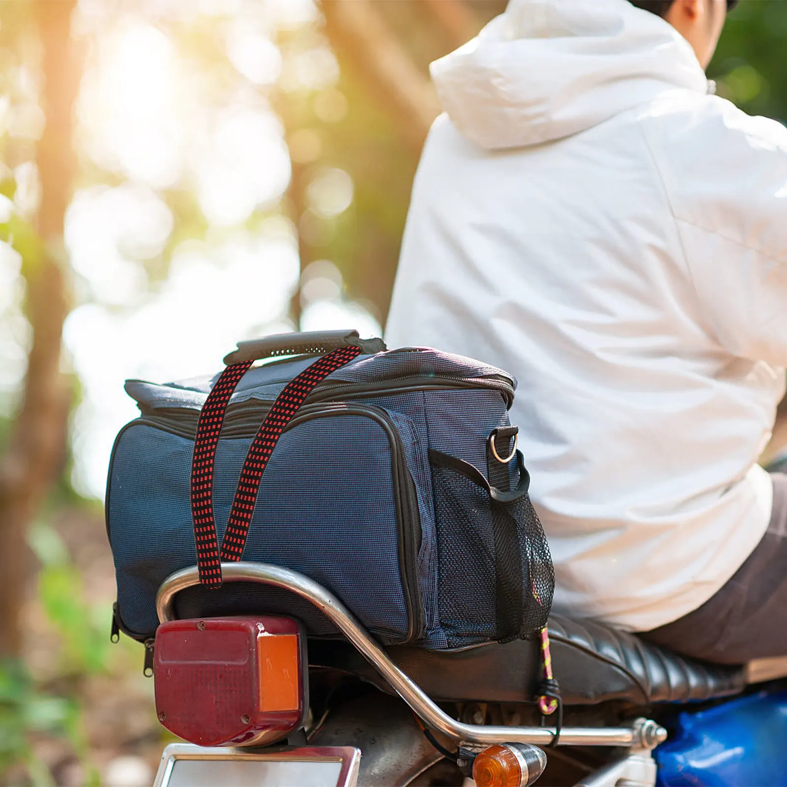 

1Pcs Elastic Cargo Binding Belt Sturdy Tie Down Strap for Motorcycle Bike Luggage Fastening Tensioner Belt Binding Rope