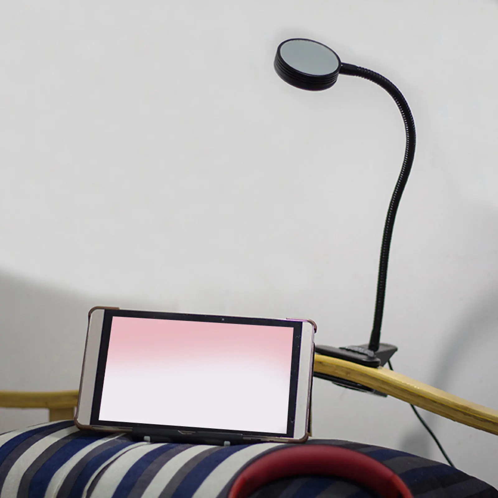 Adjustable Gooseneck Clip-on Reading Lamp with 3 Color Temperatures, 2 Brightness Levels, Non-slip Desk Clamp