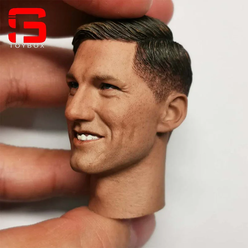 Auf Lager 1/6 Scale WWII Smiling German Food Delivery Soldier Head Sculpt Carving Model für 12'' Male Action Figure Body