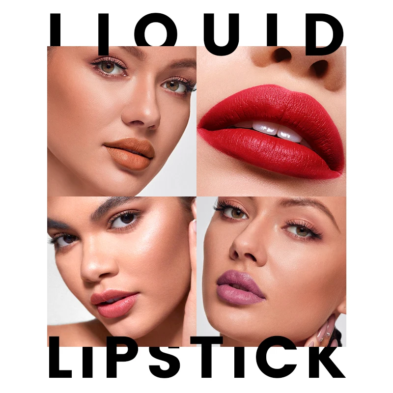 Matte Velvet Lip Glaze Long-lasting Waterproof matte effect Non-sticky Velvet Texture Elegant Gold-rimmed Bottle Cap Design