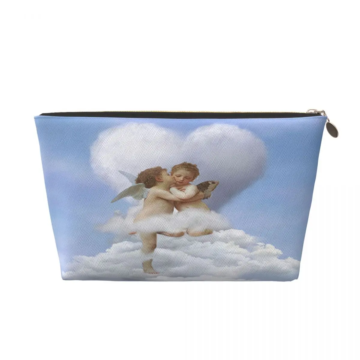 Custom Clouds Angels Kiss Travel Toiletry Bag for Women Renaissance Cherub Makeup Cosmetic Organizer Beauty Storage Dopp Kit