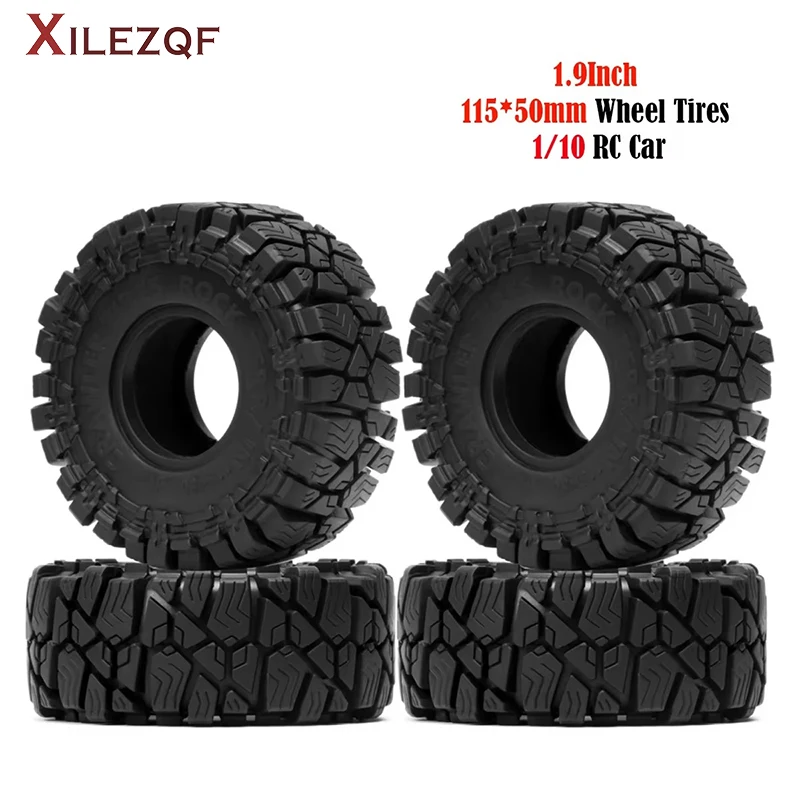 4Pc 1.9 Wheel Tyre Rubber Tires Crawler Rock Terrain 115*50MM for 1/10 RC Car Traxxas TRX4 Axial SCX10 MST jimny Tamiya REDCAT