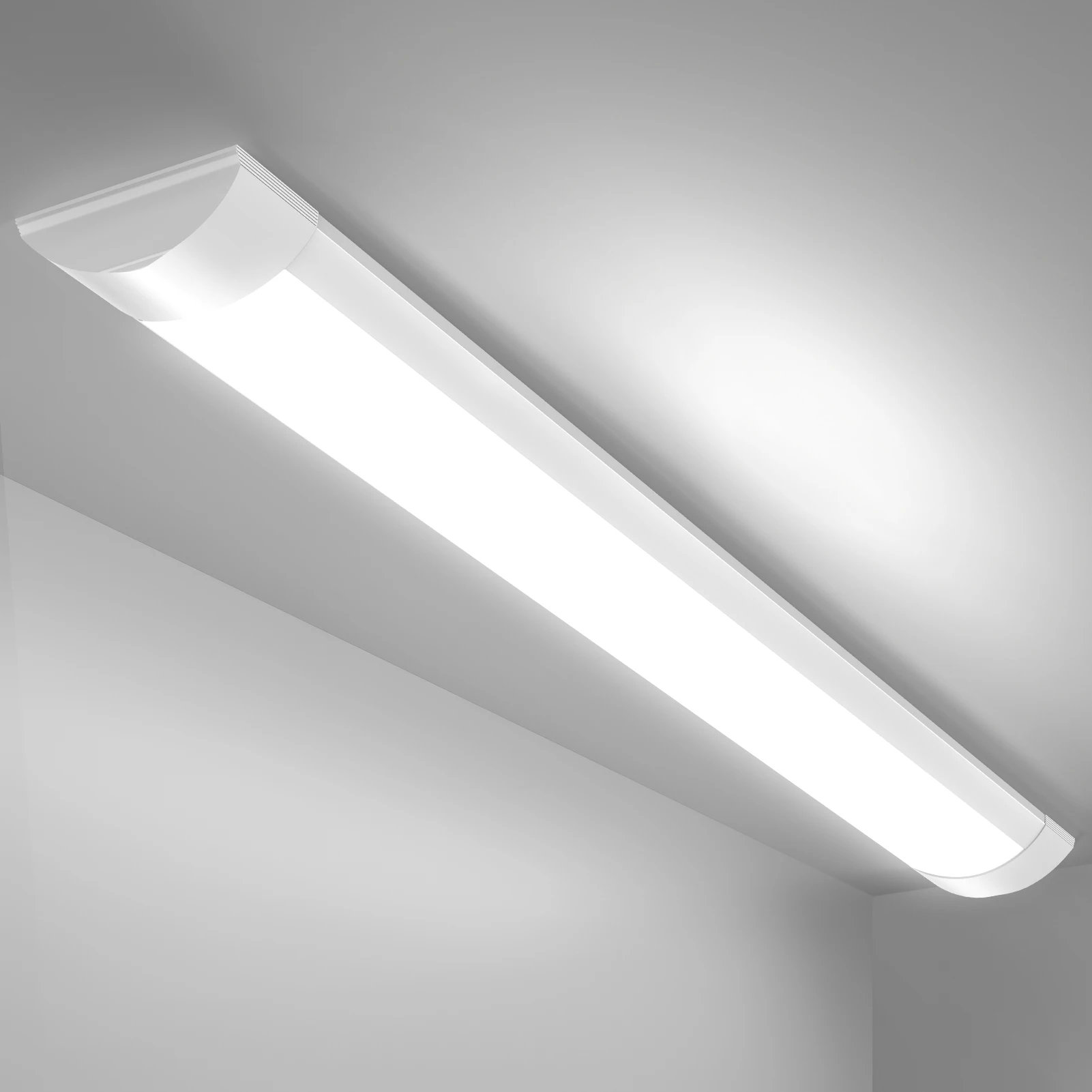 145 cm 50W LED-Bang-Röhrenlampe - Inklusive Lampenschirm, halb eingebettete Installation, Garagenwerkbank, Deckenschaltersteuerung, Spleißtyp - Vollkunststoff-Reinigungslampe