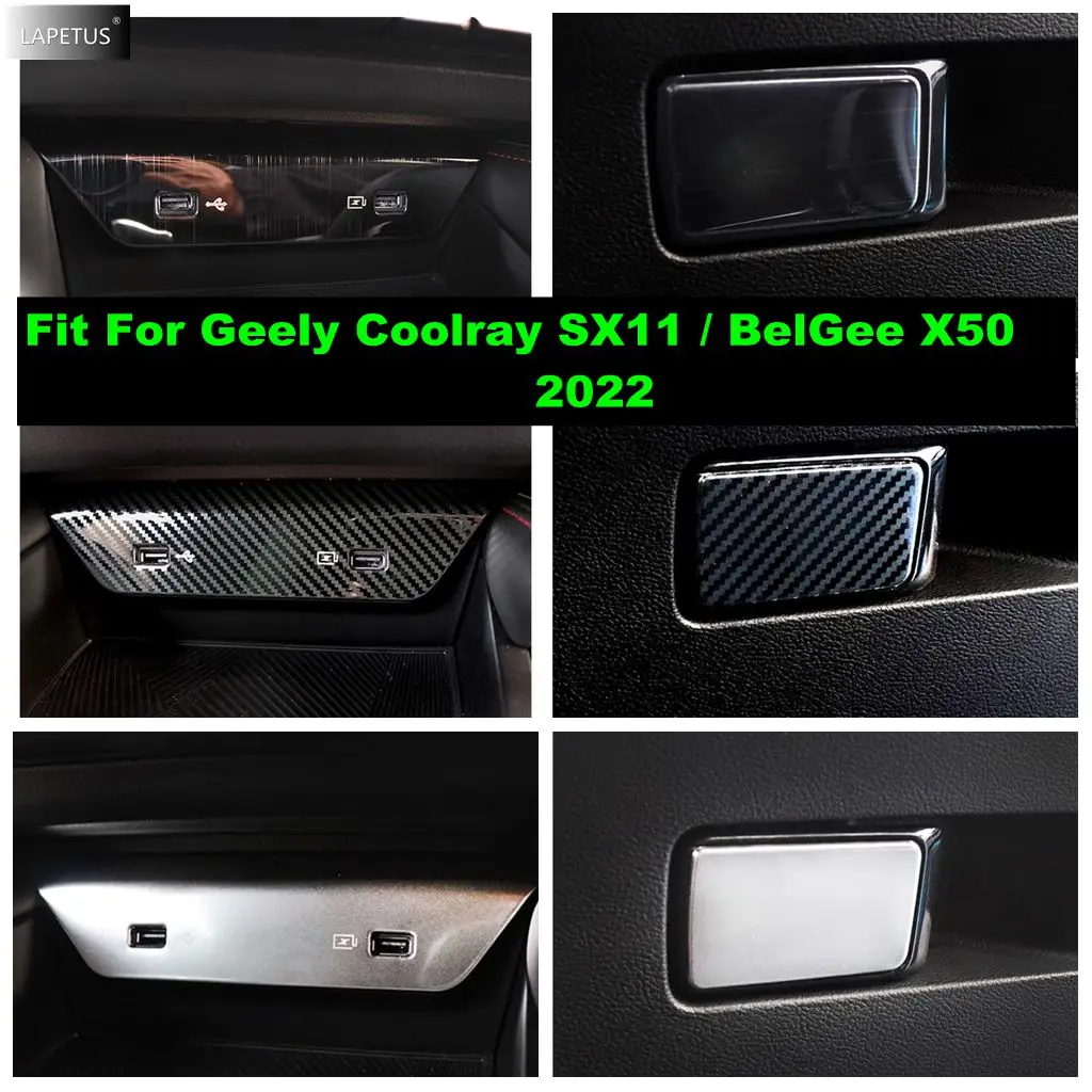 

Car USB Charger Plug Panel / Glove Box Sequins Decoration Cover Trim Accessories For Geely Coolray SX11 / BelGee X50 2022 2023