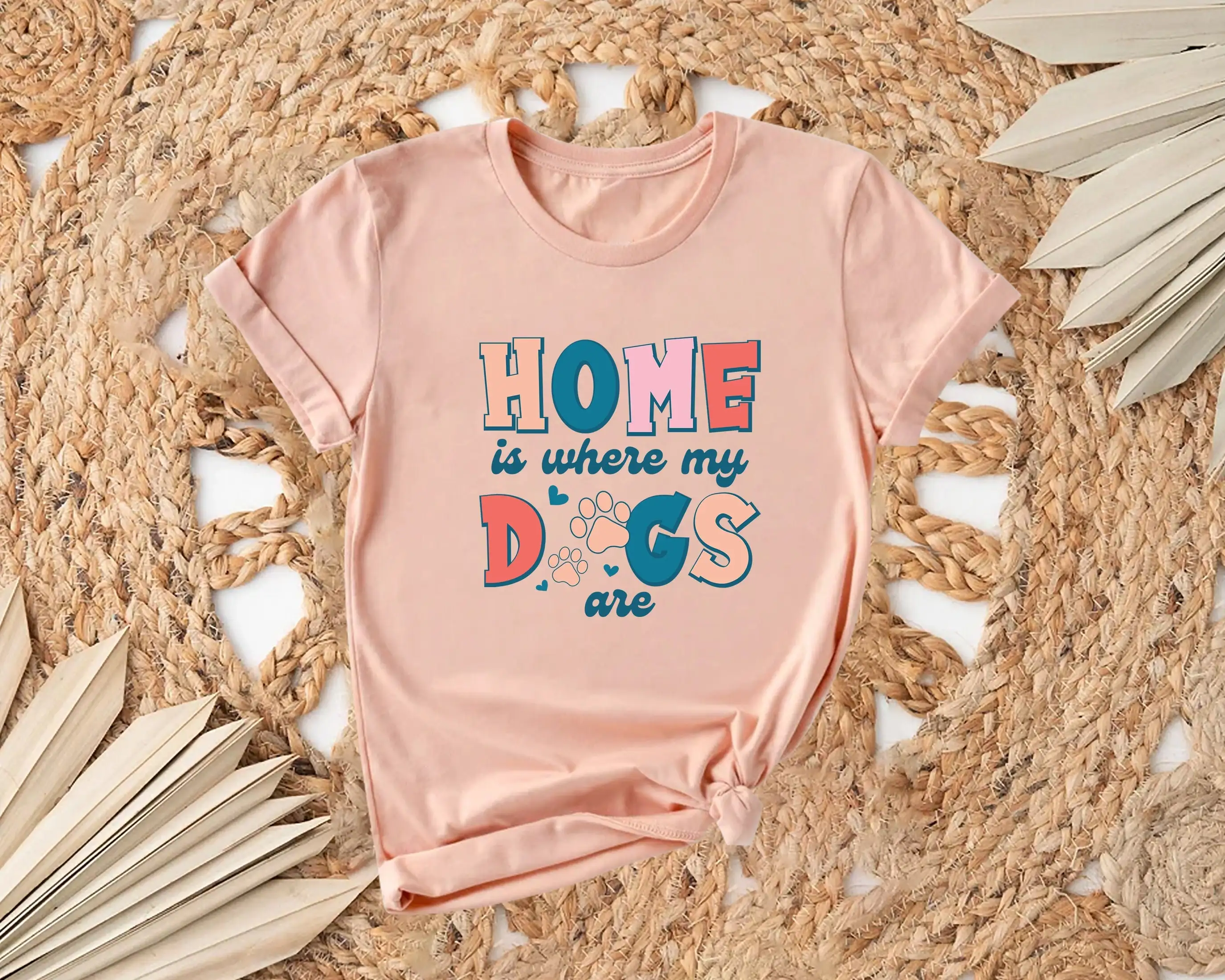 

Home Is Where My Dogs Are T Shirt Dog Lover Care Pet Animal