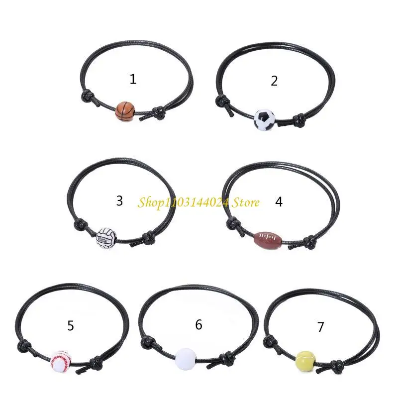 N5KE Ball Charm Unisex Basketball Bracelet for Sport Team Players Friendship Jewelry