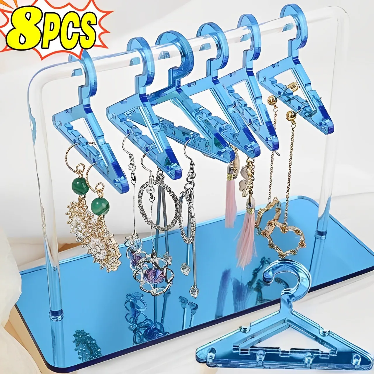 8Pcs Hangers Shaped Jewelry Holder Personalized Earrings Display Racks Hanging Clothes Stand Storage Jewelry Organizer Holders