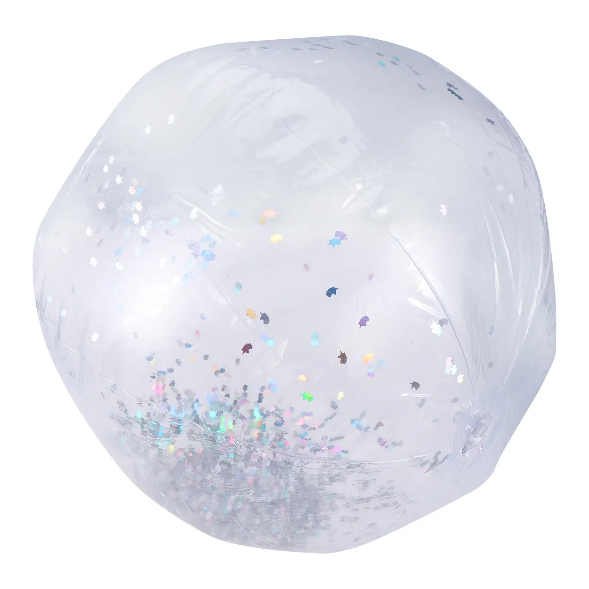 Glitter Beach Ball Transparent Inflatable Sequin Silver Sequins Summer Pool Play Birthday Party Favor Photo Props Kids