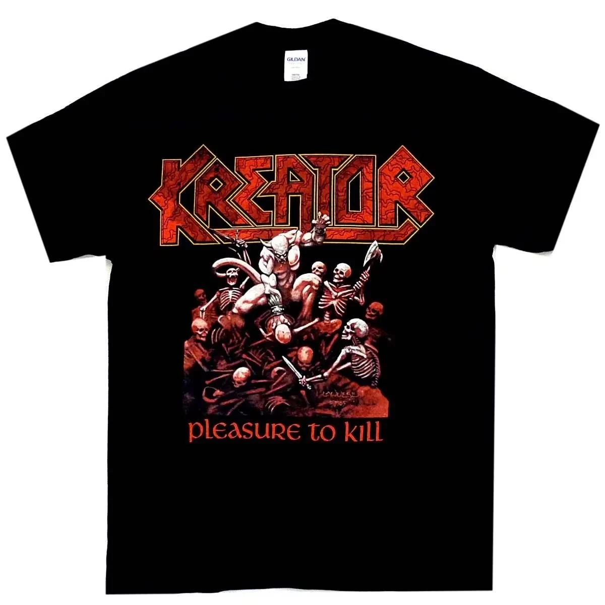 

2025 American Vintage Kreator Happy Killing Shirt Men's T-Shirt Summer New Vintage Fashion Men's and Women's Streetwear