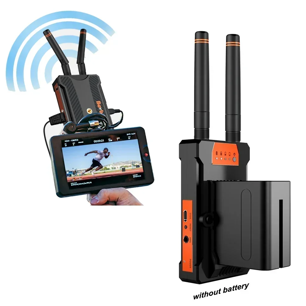 200m Wireless HDMI Extender Video Transmitter and Receiver Support Battery for YoloBox Pro Camera Live Streaming PC TV Monitor