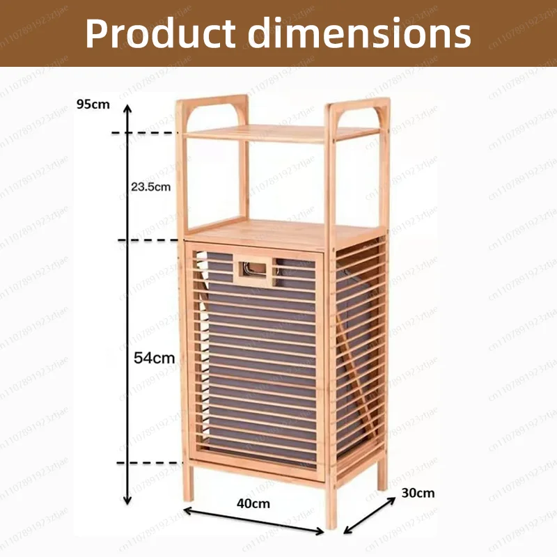 Inclined Bamboo with Freestanding Clothes Drying Basket, Laundry Living Room, Bedroom Storage Clothes Rack