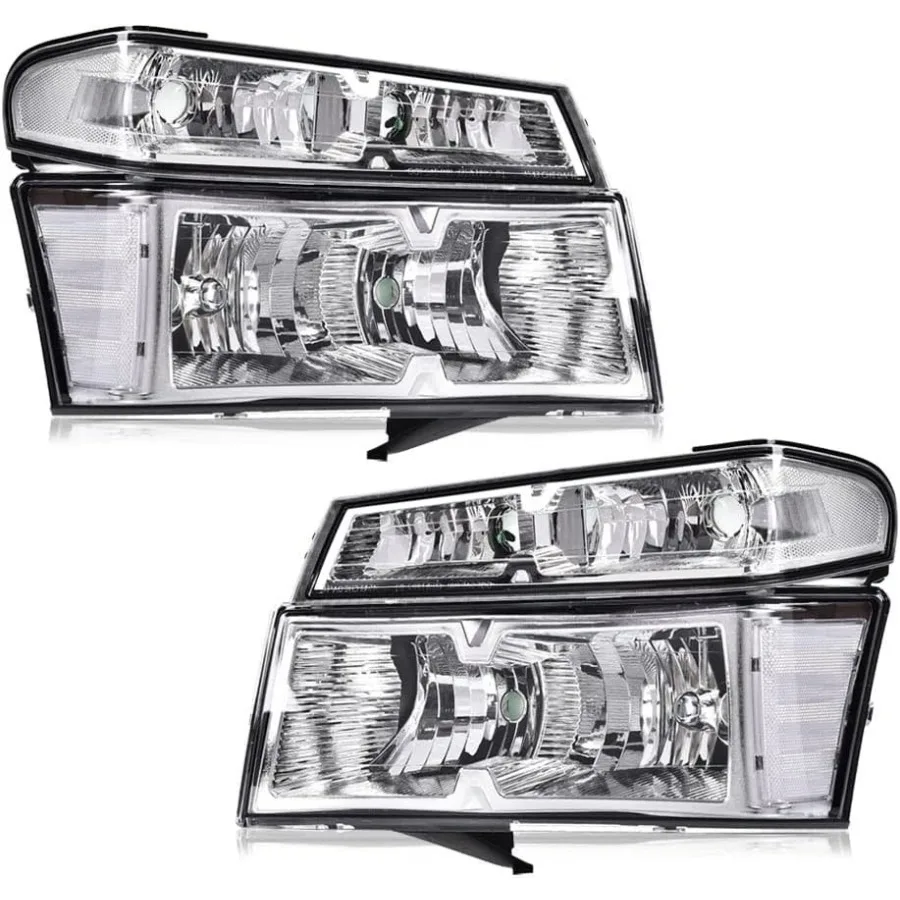 

Front Headlights Assembly Headlamp Compatible with 2004-2012 GMC Canyon/Chevy Colorado Headlights Assembly Bumper Lights（Clear l