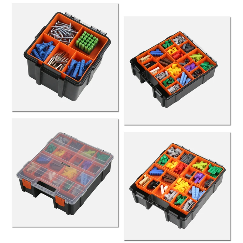 Parts Storage Box Double-Layer Building Block Classification And Organization Box Electronic Component Box Toolbox