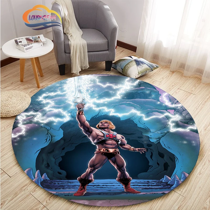 Adventure animation Masters of the Universe Round Carpet and rug Cartoon He-Man pattern Home Decor Anti-slip Mat Yoga