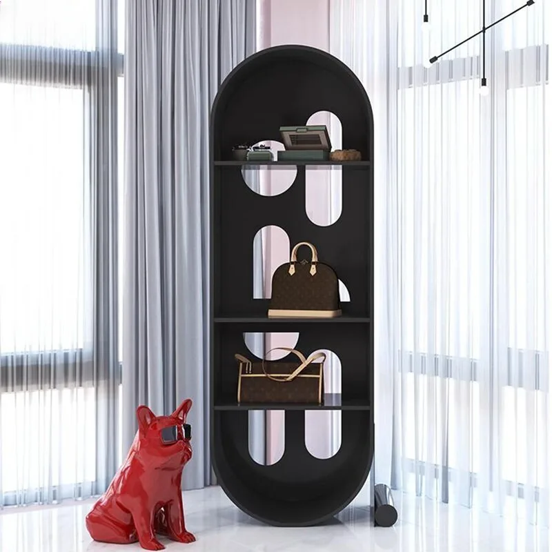 Simple modern bookcase bookshelf arc living room children's room baking paint Internet celebrity creative locker display cabinet