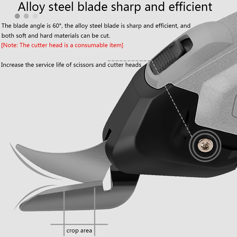 2pcs/set Alloy Steel Cutter Head Blade Angle 60° Fit for Electric Tufting Scissors Only Cutter Head Replacement