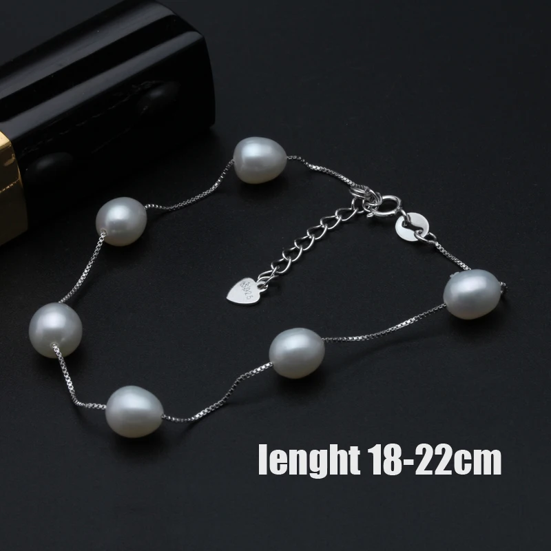 Real Freshwater Pearl Bracelet 925 Silver For Women,Wedding Fashion Colorful Natural Pearl Charm Bracelet Jewelry