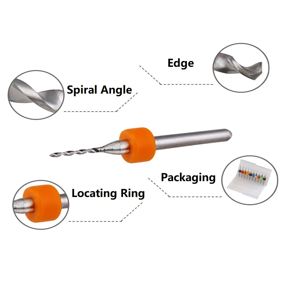 Imagem -05 - Pcb Print Circuit Board Tip Flauta Espiral Carbide Micro Brocas para Dremel Pcb Jóias Making Cnc Gravura 0.13.175 mm 10 Pcs