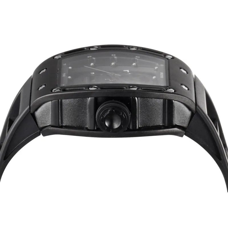 Reloj con cubo de vino para hombre, reloj Richard para hombre, el mismo estilo, cinturón de goma con calavera, Esfera Grande, reloj de moda para estudiantes para hombre