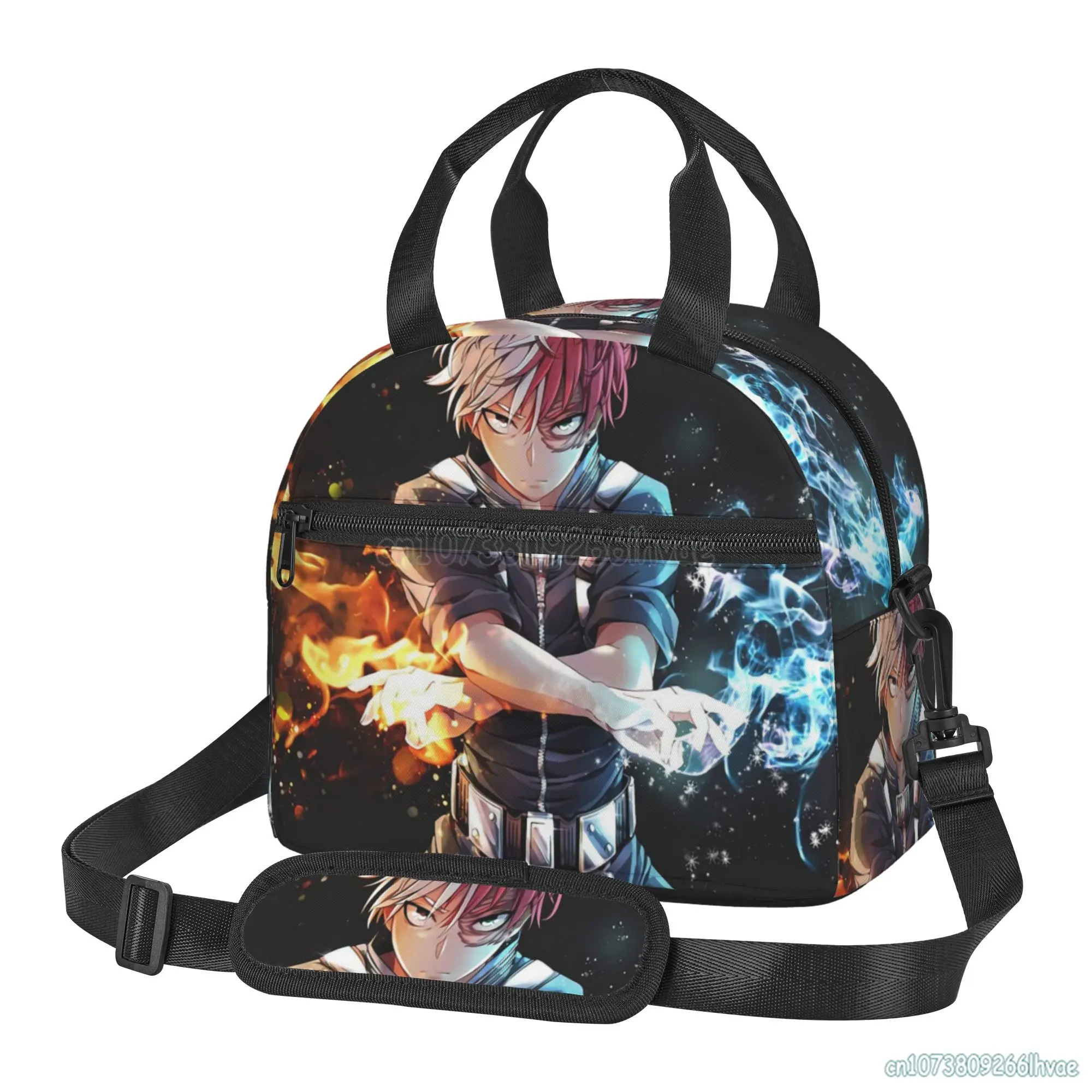 My Hero Academia Insulated Lunch Bag Cool Anime Manga Lunch Box for Kids Boys Reusable Lunch Tote with Adjustable Shoulder Belt