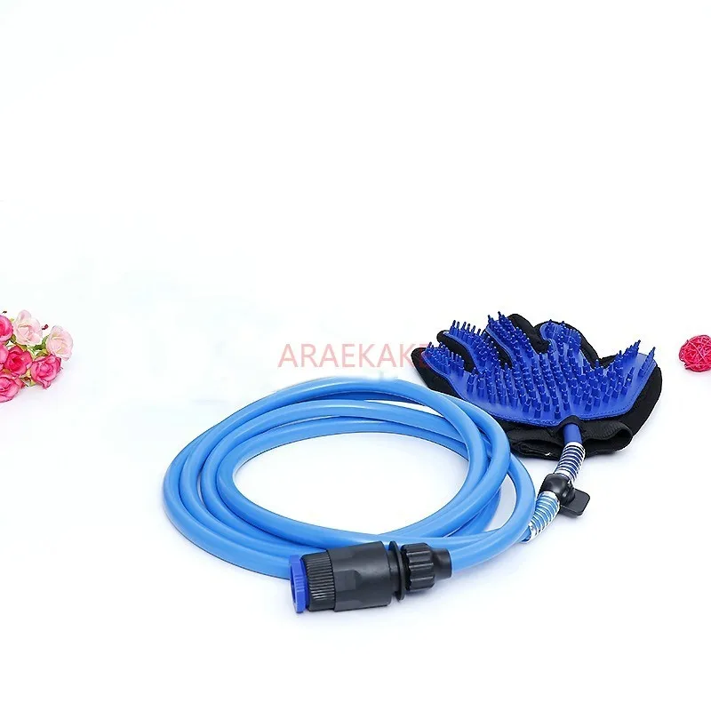 Washing dog showerhead, bathing comb, brushing dog, cat, pet massage, silicone gloves, water pipe integrated with faucet