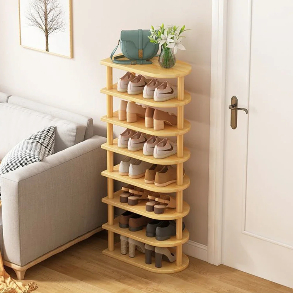 Wood Shoe Rack Multi-layer Easy To Assemble Anti-Vibration Space Saving Household Organized Stand Holder Bamboo Simple Shoe Rack