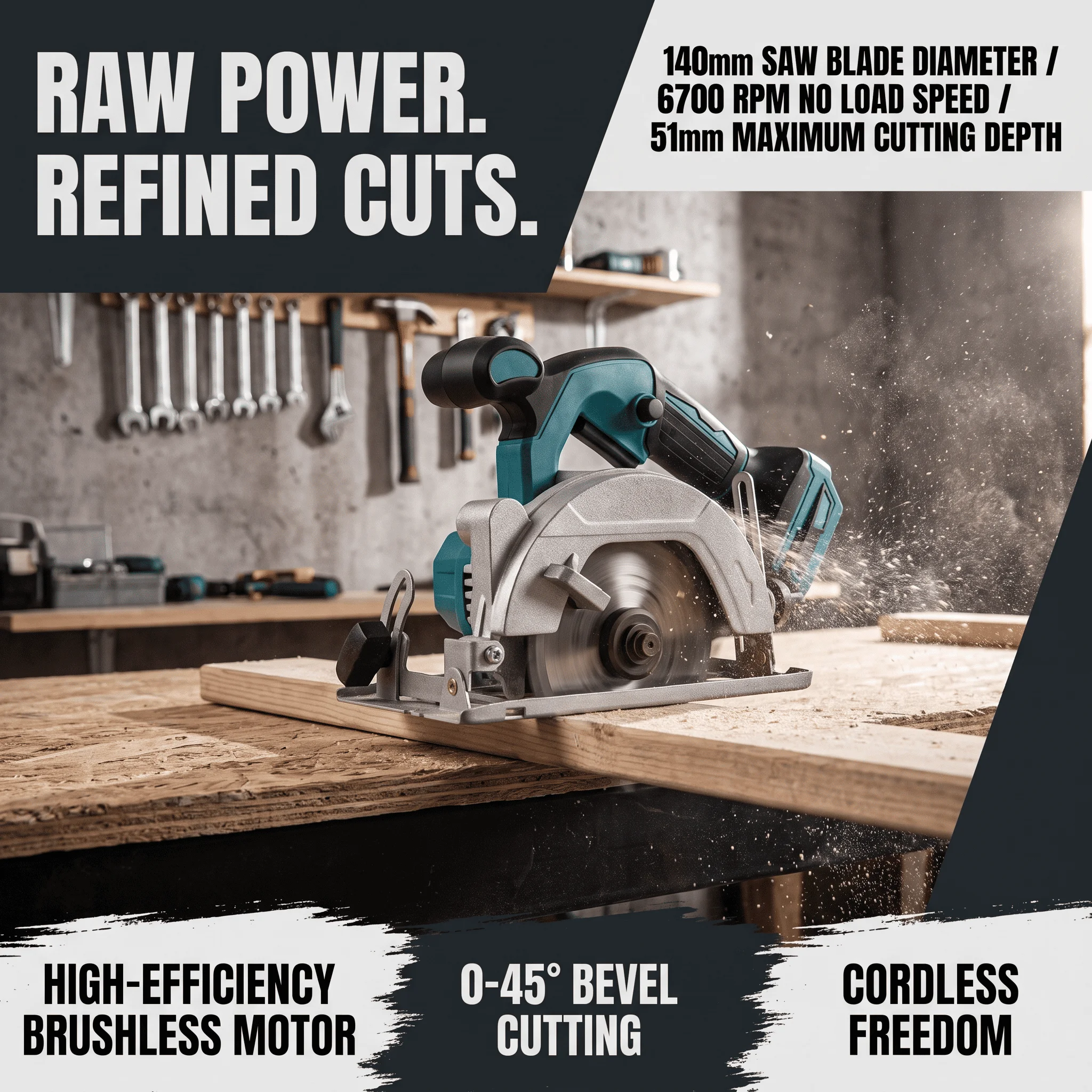 HAOLTON Brushless Cordless Circular Saw 5