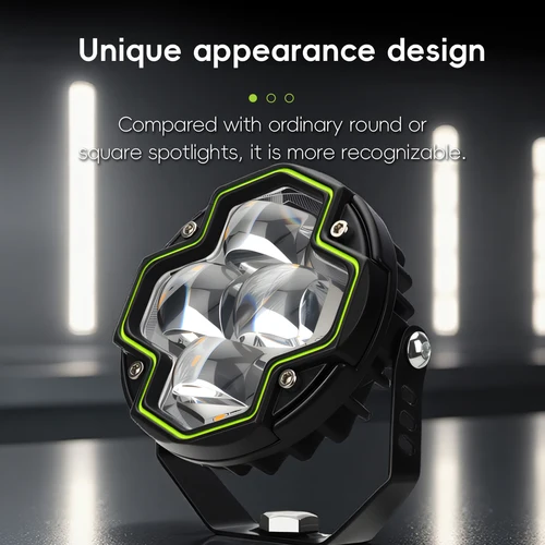 Imagen 2 del producto Foco LED láser de 4 lentes para motocicleta, faros auxiliares Led, lámpara de trabajo intermitente de doble Color para coche, camión, Jeep todoterreno 4x4