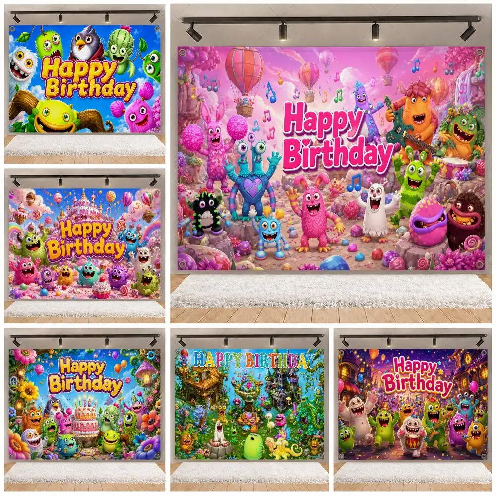 Game My Singing Monsters Flags Yard Garden Decor Banner Indoor Outdoor Wall Hanging Flag Home Patio Wall Art Decoration