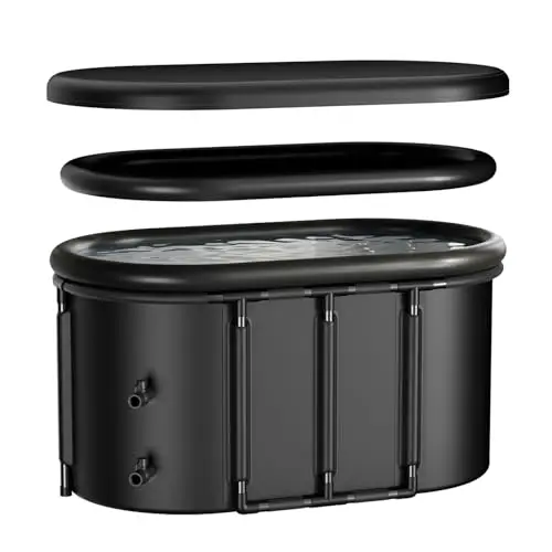 XXL 148 Gal Ice Bath Tub for Cold Plunge – Inflatable Ice Pod with Insulated Lid, Dual Valves, Chiller Compatible Cold
