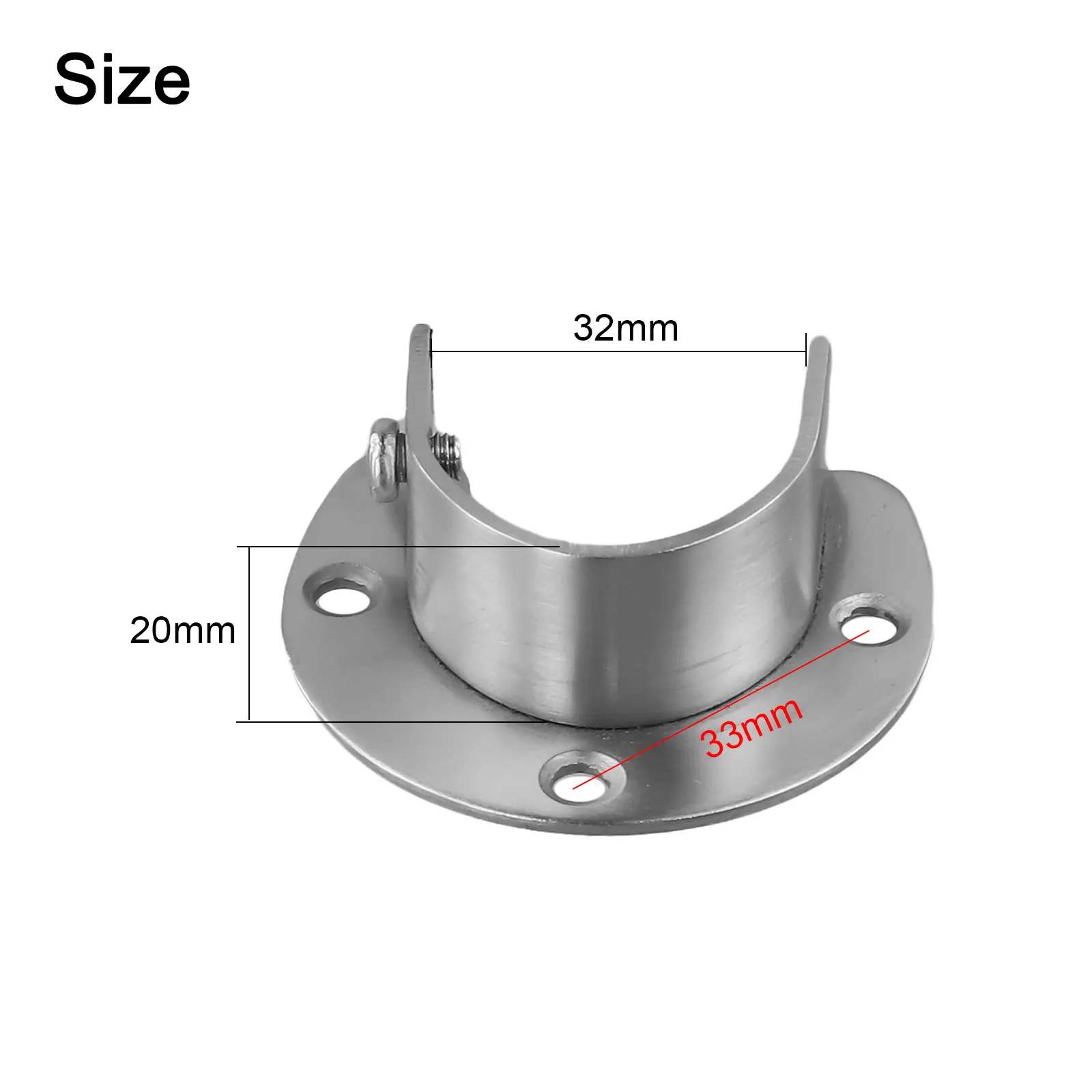 For Bathroom Rod Mounting System Flange Kit Home Organization Silver Finish Easy Installation Rod Holder Easy Installation