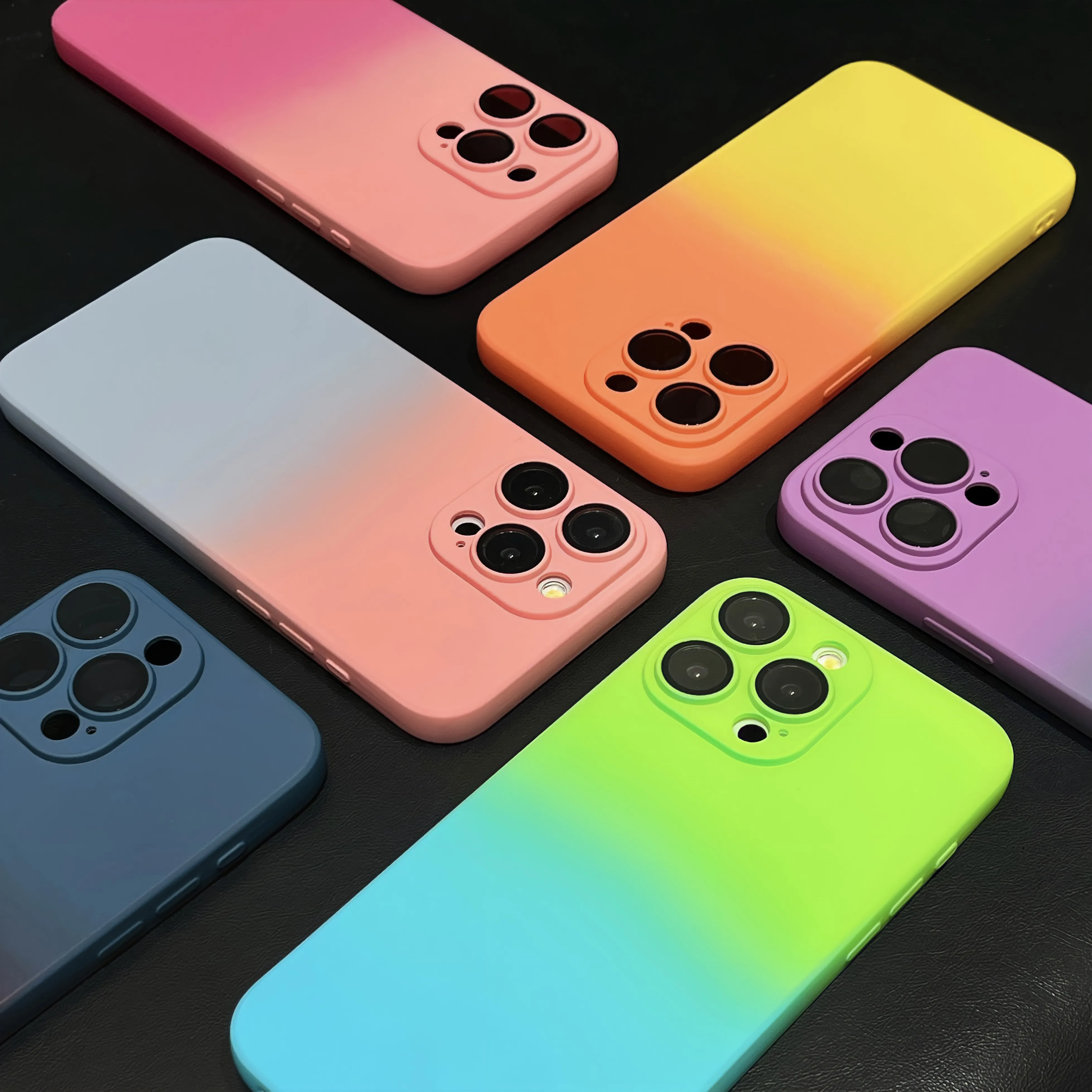 Luxury Gradient TPU Silicon Funda Case For iPhone 16 15 Pro Max Cases 14 11 12 13 Fundas Para Soft Back Cover