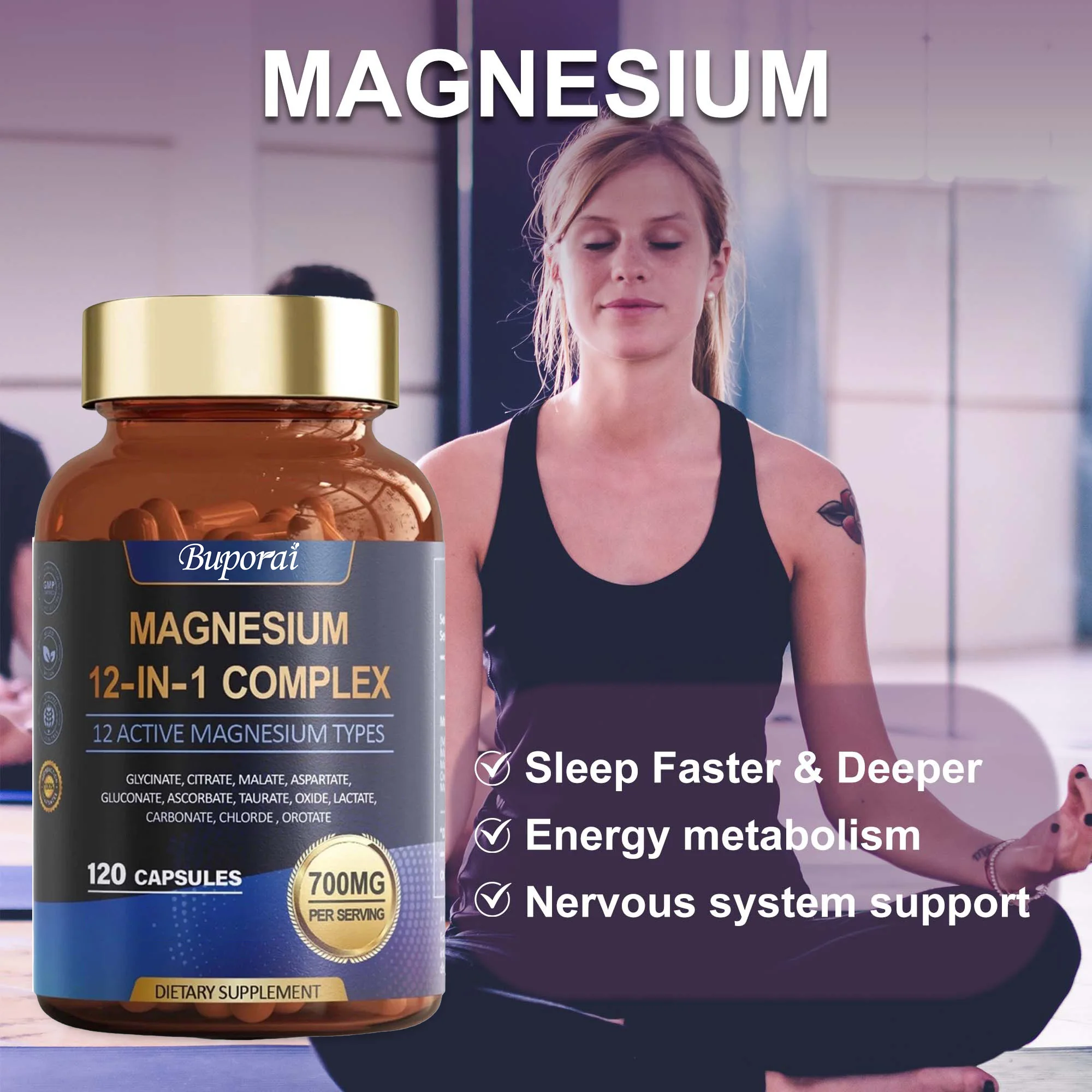 

Комплекс магния (120 капсул) - добавка для здоровья костей и сердца, поддержки сна, расслабления мышц, снятия стресса и тревоги. Новинка.