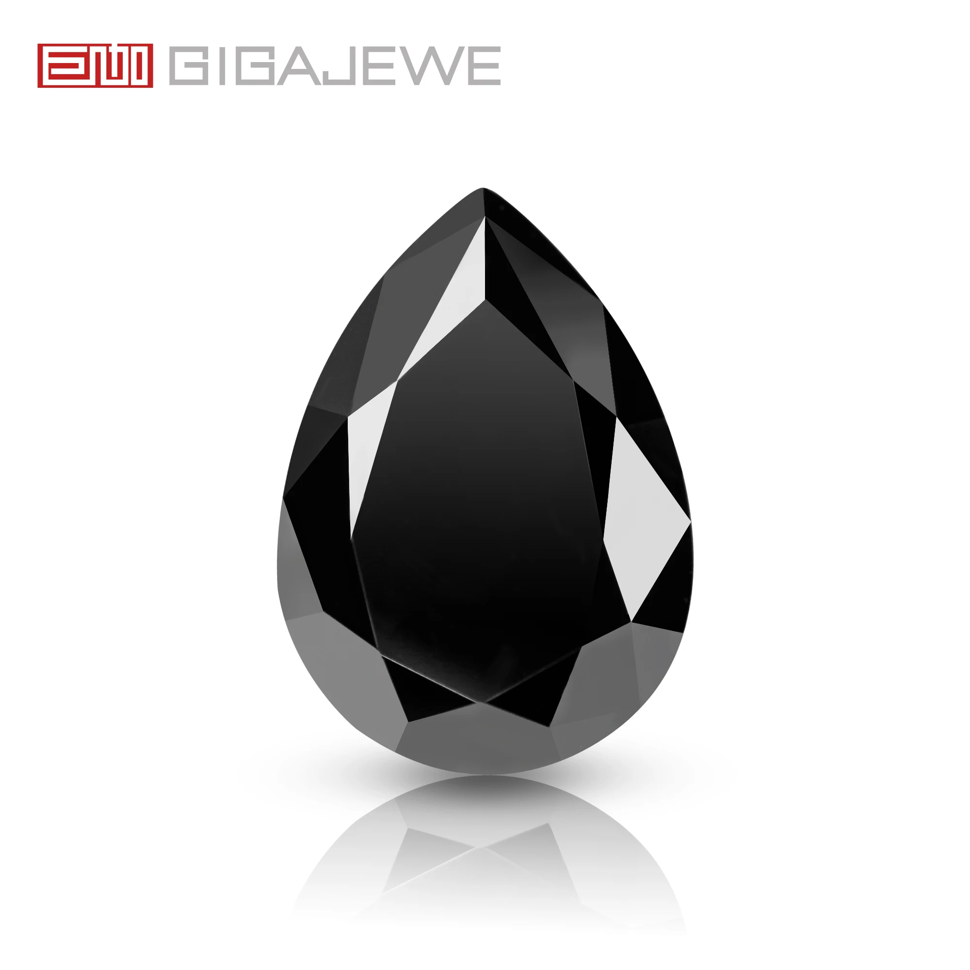 

GIGAJEWE Moissanite Black Color Pear Cut FL-VVS1 PFL-remium Gems Loose Diamond Test Passed Gemstone For Jewelry Making