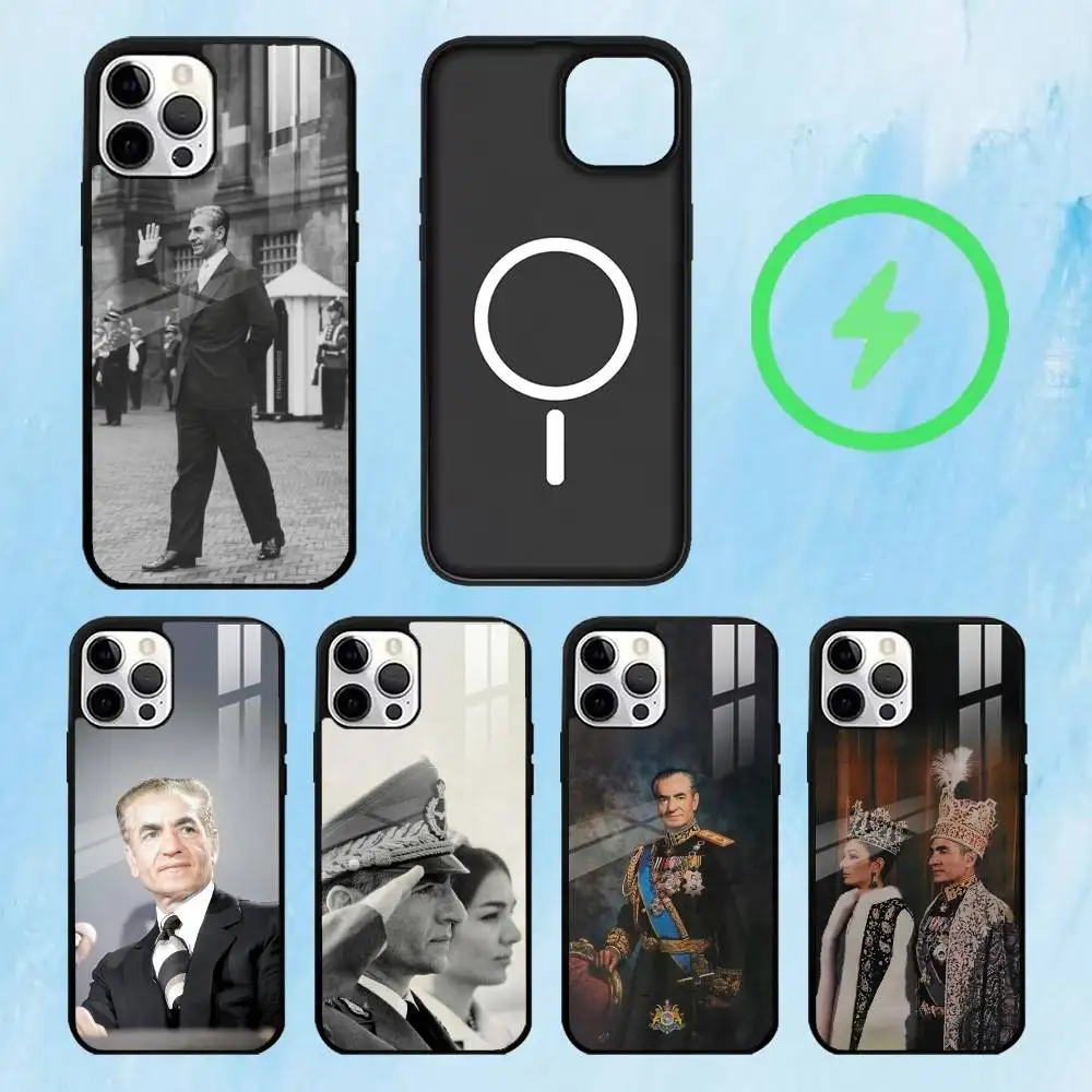 

M-Mohammad Reza Pahlavi Iran Phone Case For iPhone17,16,15,14,13,12,11 Plus,Pro Max Magnetic For Magsafe Wireless Charging