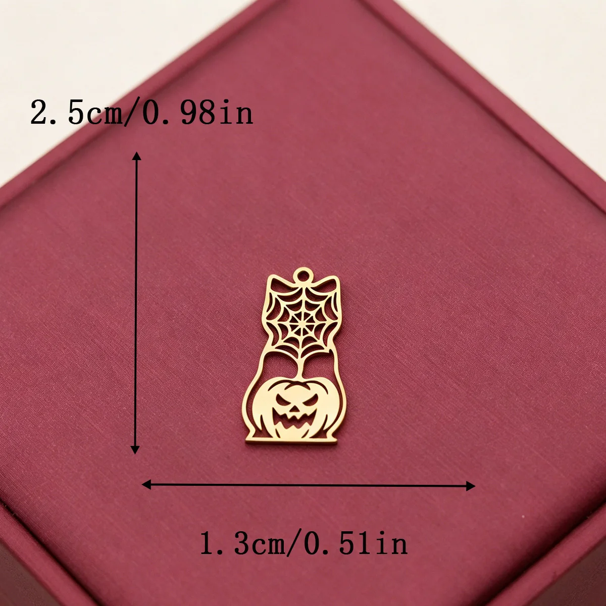 3pcs Stainless Steel Halloween Pumpkin Spider Web Charms Gothic Pendant DIY Earring Necklace Handcraft Jewelry Making Supplies