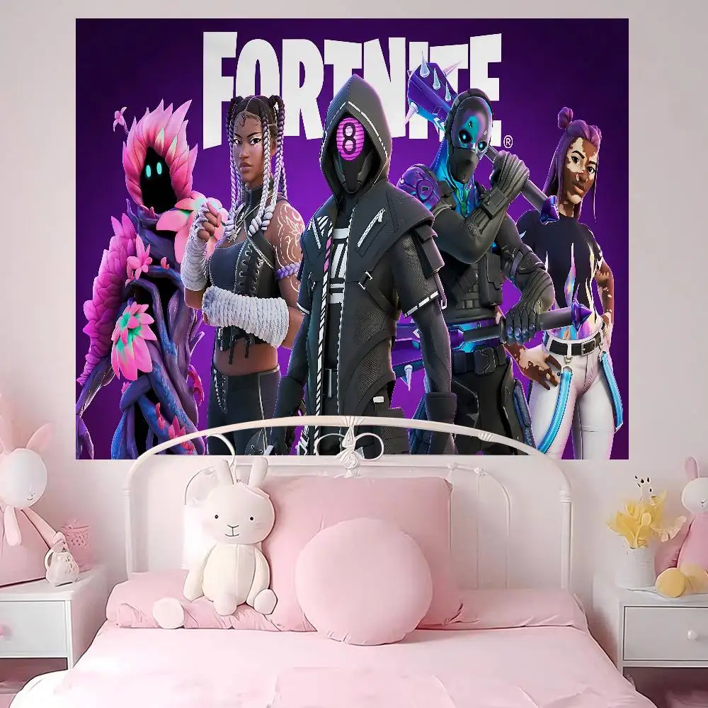Cartoon Video Game F-Fortnites DIY Wall Tapestry for Living Room Home Dorm Decor Wall Art Decor