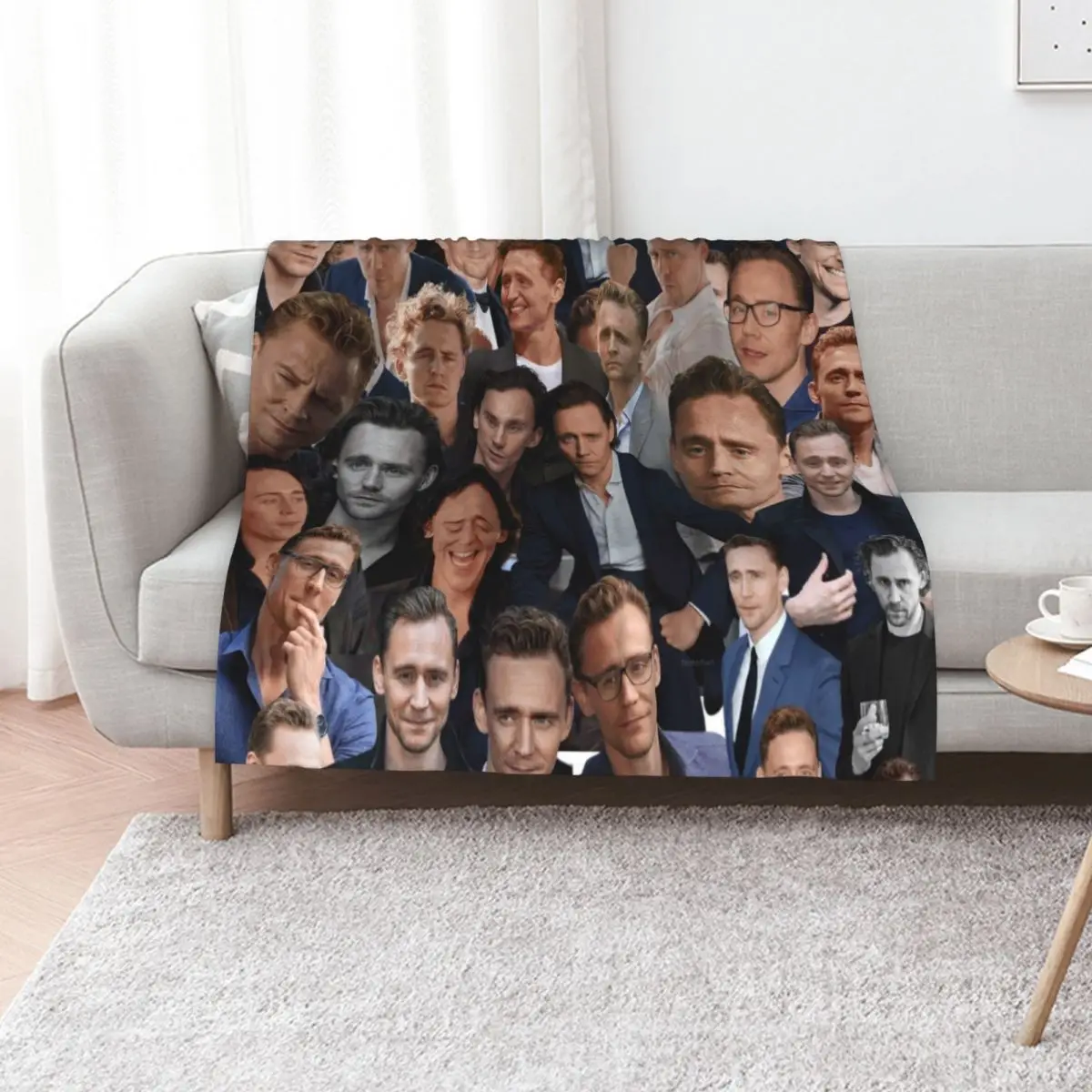 Tom Hiddleston photo collage Throw Blanket Hairy Blankets Sofas Of Decoration for babies Warm for sofa Summer Beddings Blankets
