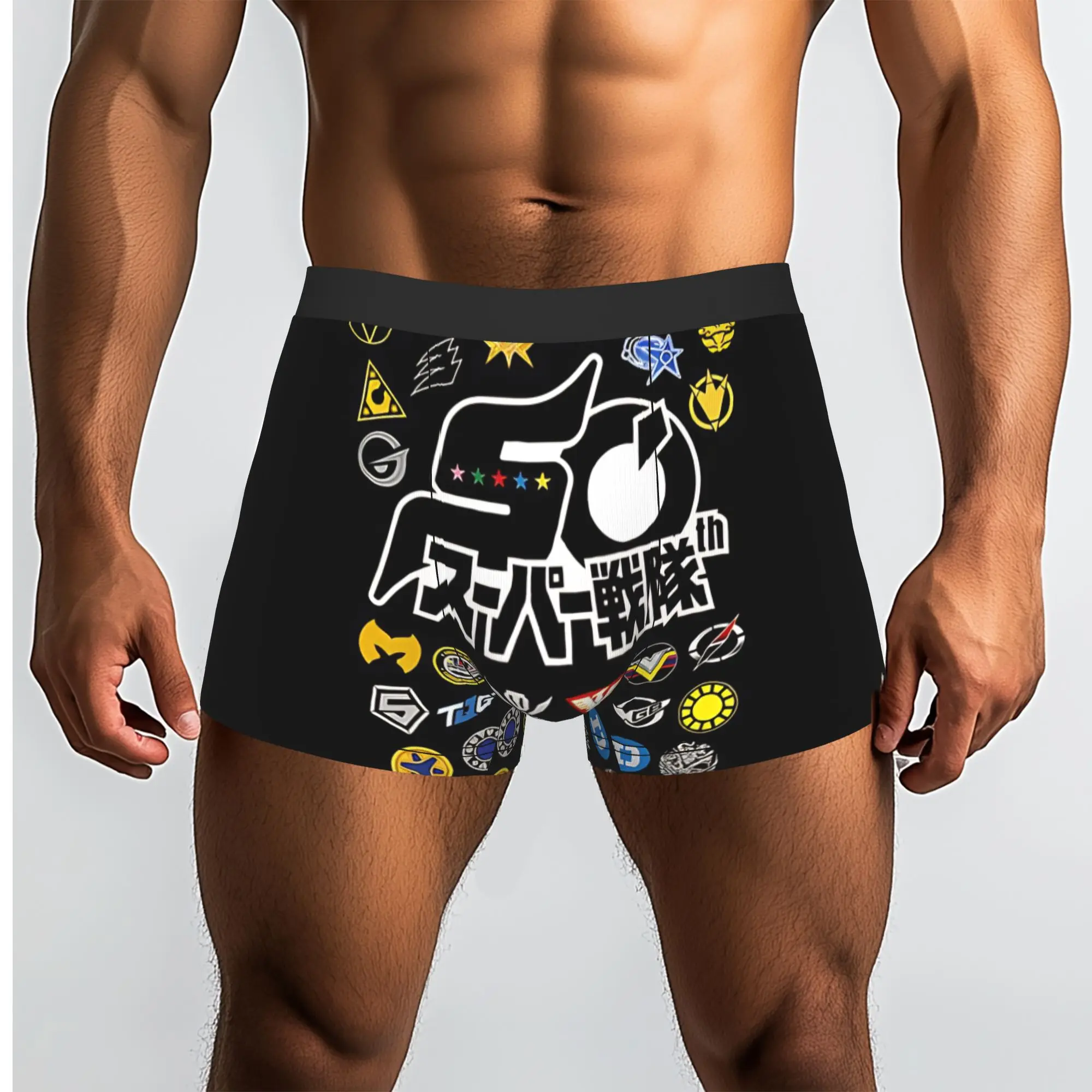 50th Anniversary   Bandai Super Sentai Series Underpants Homme Panties Male Underwear Ventilate Shorts Boxer Briefs