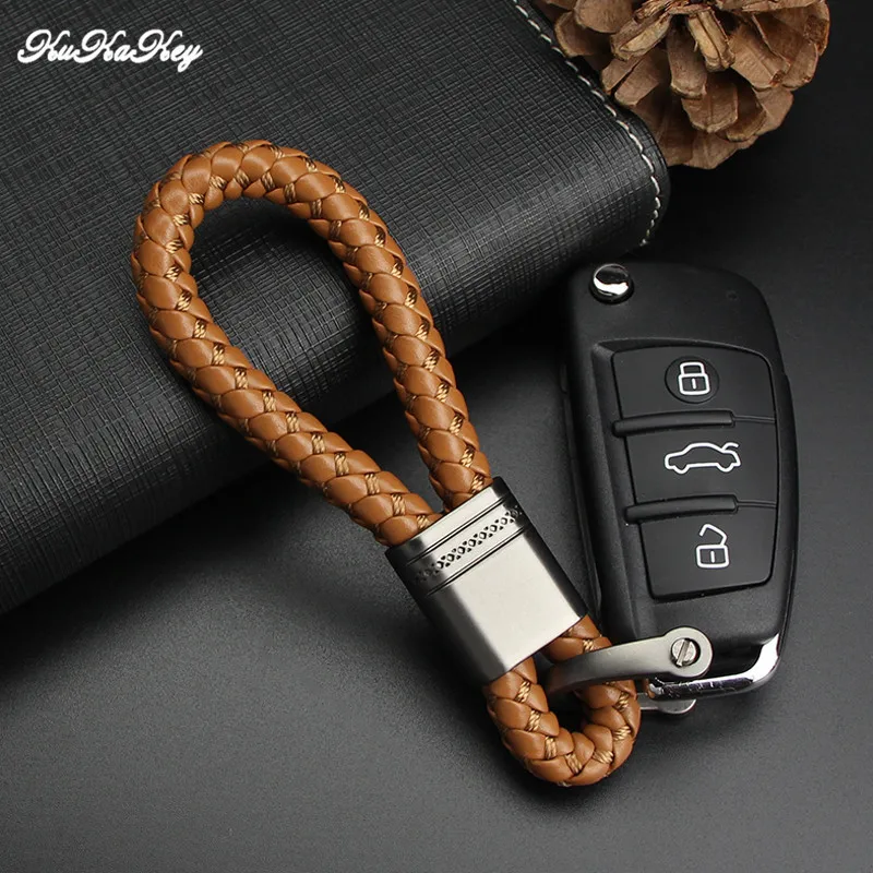 Hand Woven Keychain Gun Gray Metal Key Rings Chains For Opel Astra H K Corsa B C D F Meriva Accessories Car Keyring Auto Parts