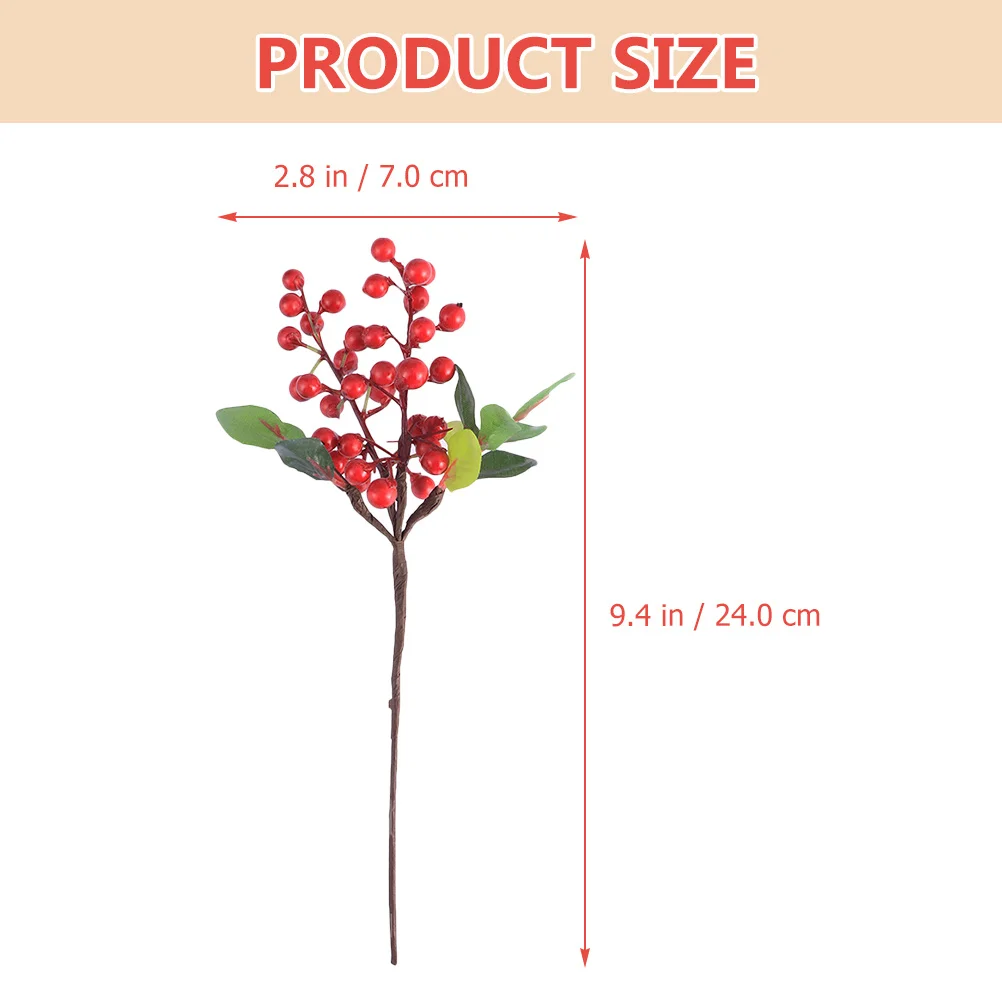 

5pcs Artificial Berries Picks Fake Holly Berries For Christmas Tree Decorations Diy Winter Holiday Crafts Wedding Home Decor