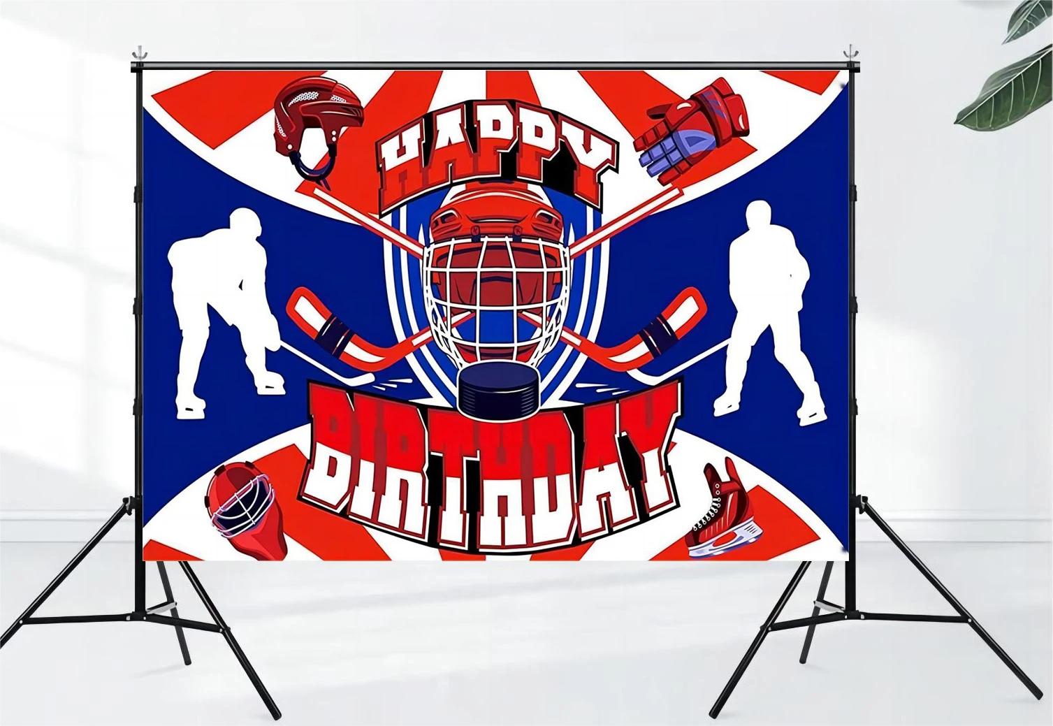 Ice Hockey Birthday Party Background Sports Competition Banner Decoration Photography Background Props Cake Table Decoration