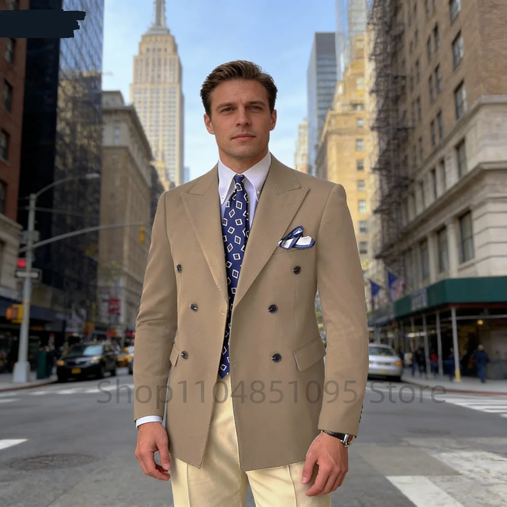 

Фиолетовый мужской двубортный свадебный пиджак с пиковыми лацканами, пиджак для деловой вечеринки, выпускного вечера, верхнее пальто