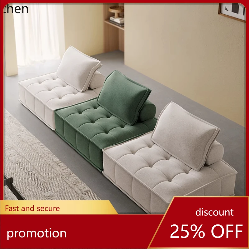 CZ retro fabric compression sofa living room single small apartment three simple color matching decoration