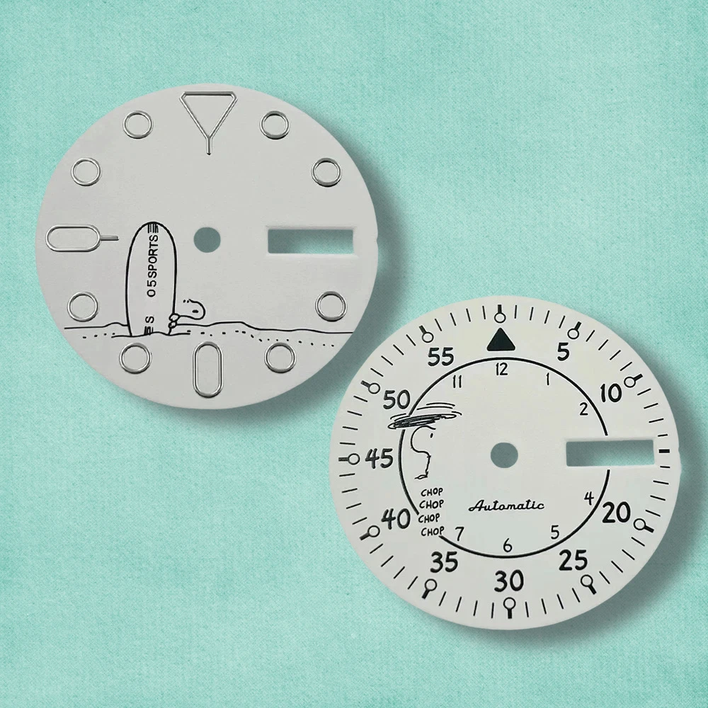 

S Logo Dial 28.5mm NH35 Cartoon Dog Dial High Quality Suitable For NH35 NH36 Movements NH35 Watch Modification Accessories ﻿