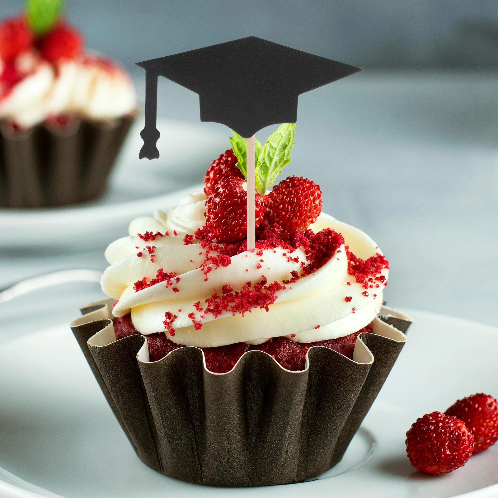 

12pcs Cake Decorations Graduation Party Supplies Toothpick Flags Cute Cupcake Wrappers Birthday Toppers Food Picks