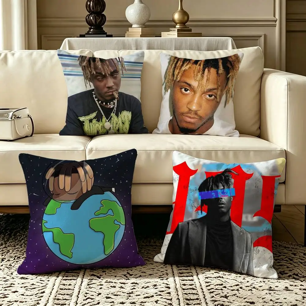 Rapper999 J-Juice W-WRLD  Square Double-Sided printed Pillow Case Bedroom Bedside Pillow Sofa Cushion Cover