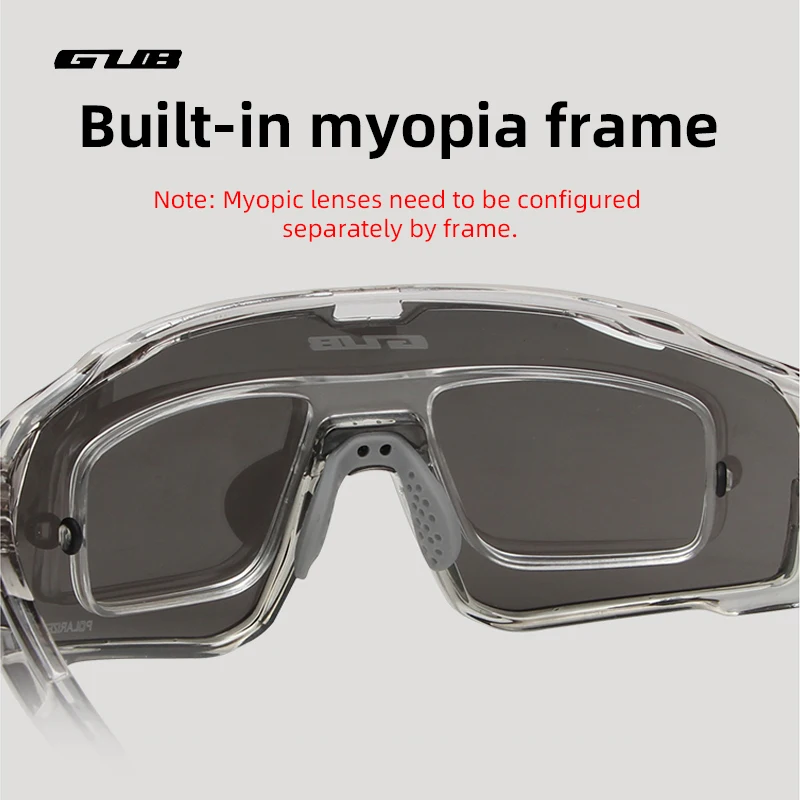 GUB 8000 Cycling Eyewear Goggle Photochromic & Polarized UV400 Sports Sunglasses PC Lens TR90 Frame Adjustable Bike Glasses