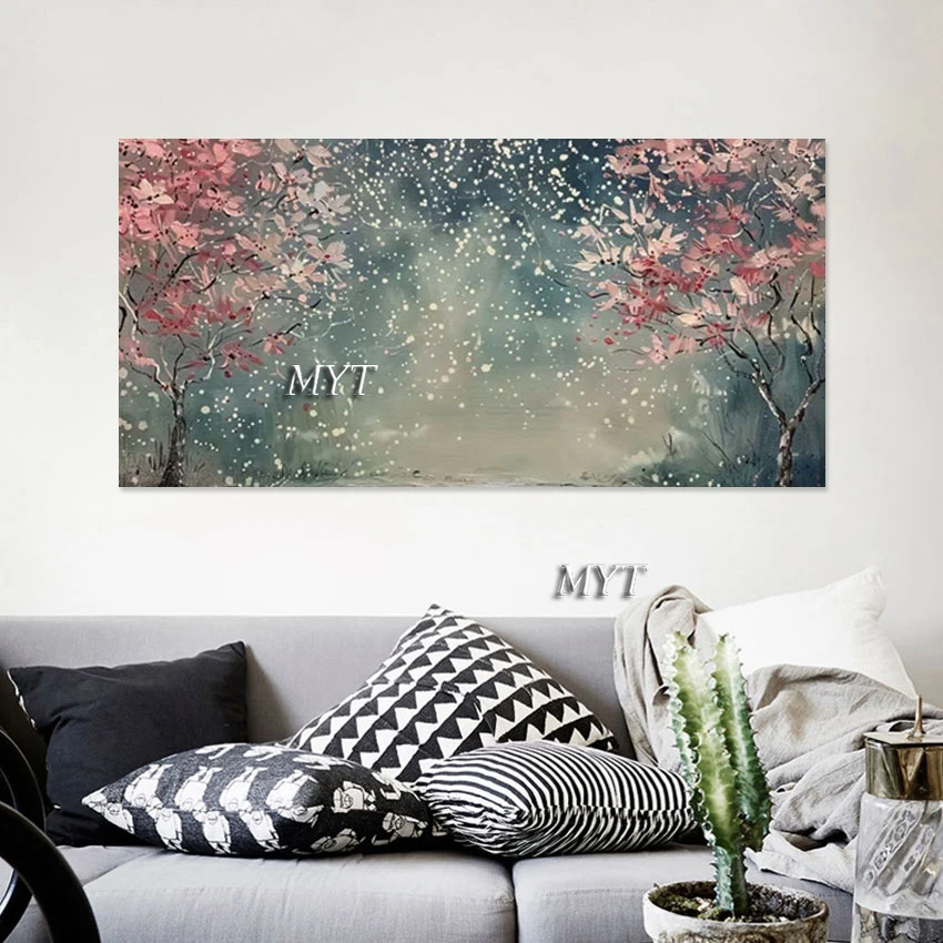 Handmade Canvas Tree Oil Painting, Large size, Modern Abstract Art, Hotel Wall Pictures, Custom Artwork, Imports Home Decor