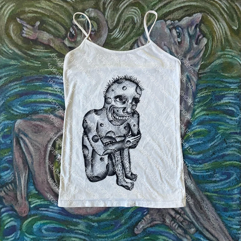 Emo Cartoon Gothic Slim baby Top Women's Y2K Sexy Streetwear Hip Hop Punk Comfortable girl styleslim Leisure Harajuku